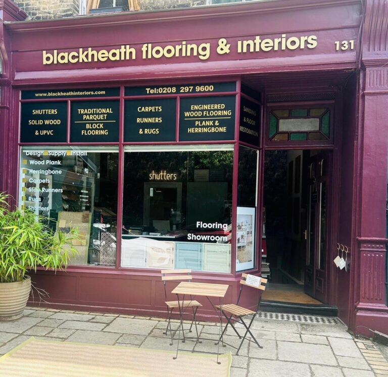 Suzannah & Co - professional painting and decorating – interior & exterior painting, wallpapering, kitchen furniture cabinetry refinishing in and around Sussex. Image of front of shop that is painted.